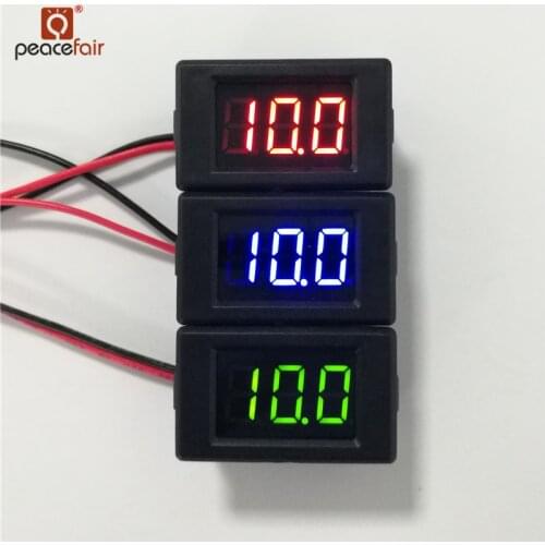 Peacefair DC Digital Voltmeter 3.50V to 35.0 V 0.36 Inch LED Volt Tester Reverse Protection Panel Meter