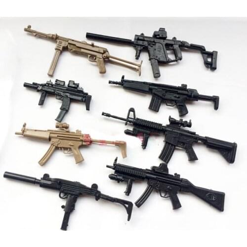 1:6 Assemble Gun 1 / 6 Weapon Model MP5 MP40 UZI Submachine Gun Plastic Gun Military Simulation Toys Color Random