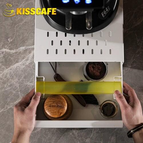 Professional Stainless Steel Coffee Espresso Grounds Residue Knock Box Drawer Style for Barista Coffee Bar Grounds Container