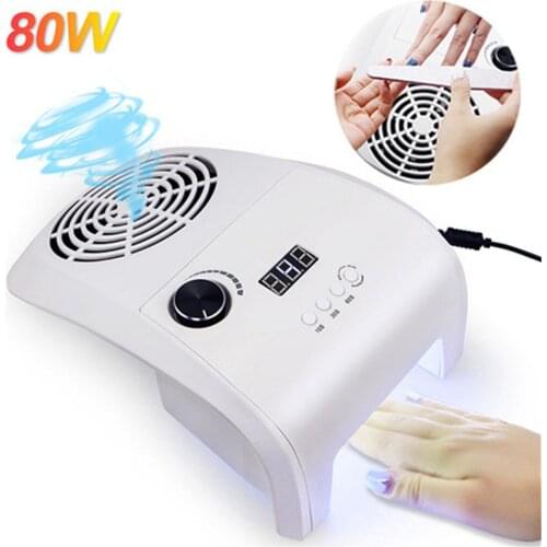 Nail Dust Vacuum Cleaner for Manicure Machine 2 In 1 UV Led Lamp Nail Dust Collector Extractor Fan Vacuum Cleaner Nail Manicure