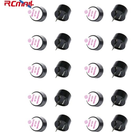 RCmall 20Pcs 3V Active Buzzer Alarm Sounder Speaker Electromagnetic Long Continous Beep Tone
