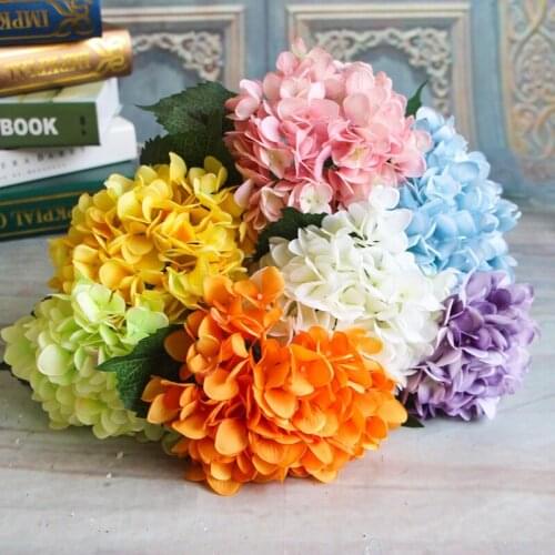 Valentines Day pink hydrangeas artificial flowers wedding flowers for hand silk blooming fake flowers white home decor