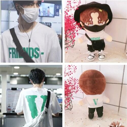 20cm Replaceable clothes Doll hat Sweater White sweater Black pants Sean Xiao Xiao Zhan Doll Clothes Childrens Christmas gifts