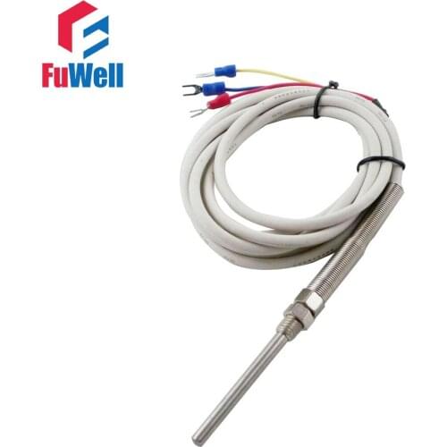 PT100 Sensor Temperature Control Thermocouple 5x50mm/5x100mm Probe 1M/2M/3M White Wire