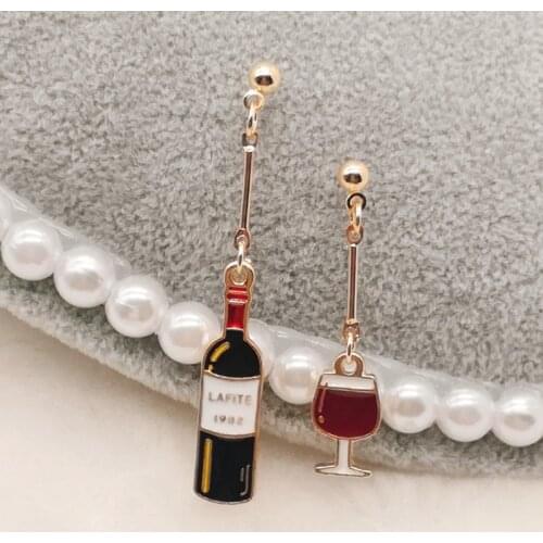 Wine Earrings, Miniature Food Earrings, Miniature Food Jewelry Handmade Jewelry Mini Food Jewelry Gift for wine Lover