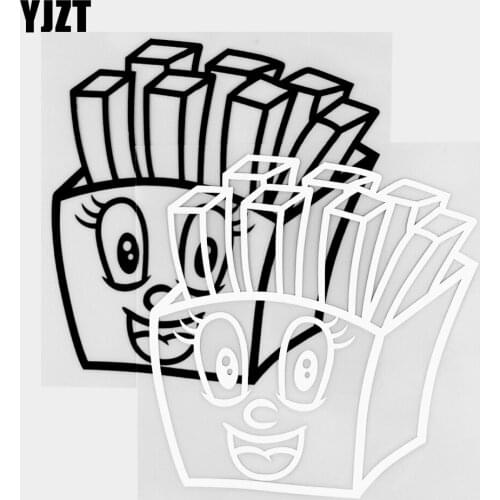 YJZT 13×13.5CM Cute Cartoon French Fries Vinyl Decal Fashion Window Glass Decorative Car Sticker Black / Silver 20B-0422