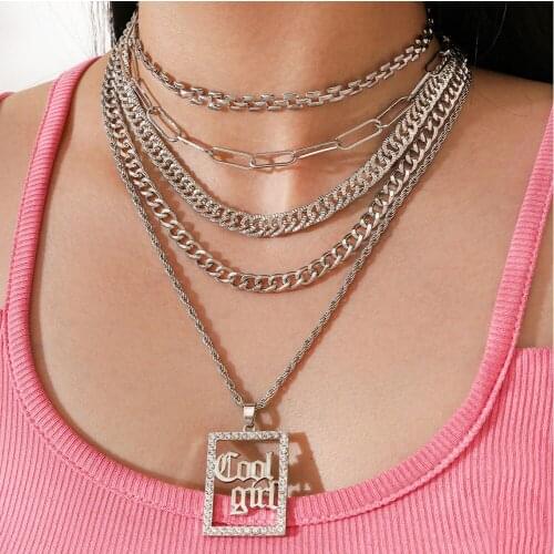 Jewelry 2021 Jewelry Grunge Aesthetic Neck Chain Ladies Necklace Steampunk Layered Necklace Gifts for Women Free Shipping