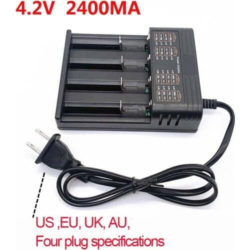 18650 Charger Four-slot Line Charging, Power Display, Multi-function Lithium Battery Charger, 26650 Fast Charging Universal
