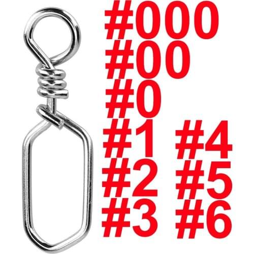 20pcs Stainless Steel Fishing Square Snaps Coastlock Clips for Fishing Lure Hook Barrel Swivel