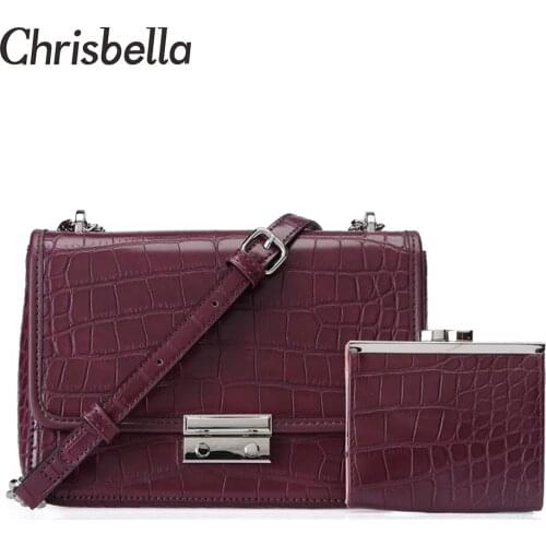 CHRISBELLA Crossbody Bag For Women Shoulder Bag PU Leather Brand Designer Women Bags Casual square crossbody bags for women