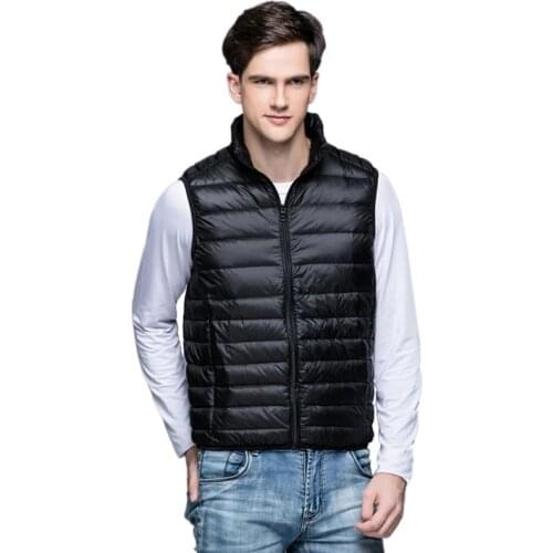 Spring Man Duck Down Vest Ultra Light Jackets Men Fashion Sleeveless Outerwear Coat Autumn Winter Coat 90% White Duck Down