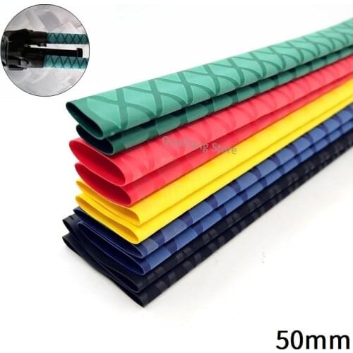 1M 50mm Anti Slip Heat Shrink Tube for Fishing Rod Bicycle Wrap Electric Insulation Nonskid Waterproof Handle Racket Grip Sleeve