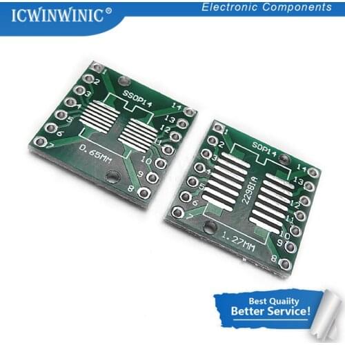 10piece TSSOP14 SSOP14 SOP14 to DIP14 Transfer Board DIP Pin Board Pitch Adapter In Stock