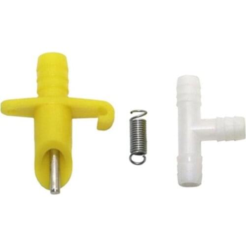 20 Sets Yellow Rabbit Use Nipple Drinking ABS material Spring Three - Way Pipe Animal Drinking Fountains Farm Animal Supplies