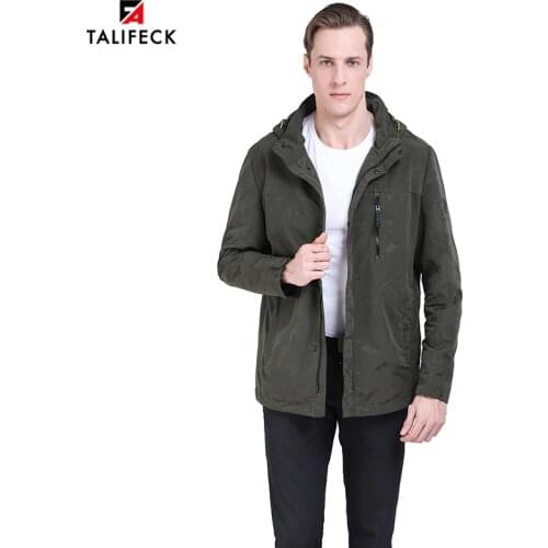 2021 Spring Jacket Men Casual Trench Coat Windbreaker Mens Parka Homme Camouflage Jacket Man Coats Detachable Hood Outerwear