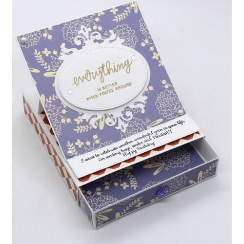 KSCRAFT 3D Drawer with Easel Card Metal Cutting Dies Stencils for DIY Scrapbooking Decorative Embossing DIY Paper Card