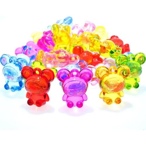 5 PCS 33.5MM Acrylic Bead Imitation Crystal Mouse Birthday Gift Party Home Decor Miniatures Ornament DIY Jewelry Accessories