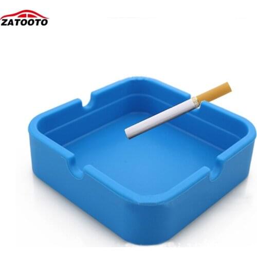 5 PCS / Lot Silicone Car Ashtray Eco-Friendly Portable Quadrate Ashtray For Car Home Office Multipurpose Smoke Accessories