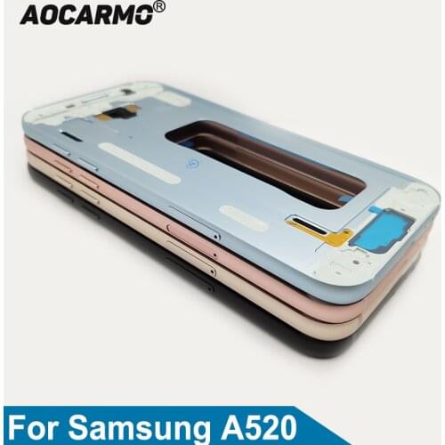 Aocarmo For Samsung Galaxy A5 2017 A520 A520F SM-A520F Middle Frame Front Bezel Frame Housing Case Middle frame With Adhesive