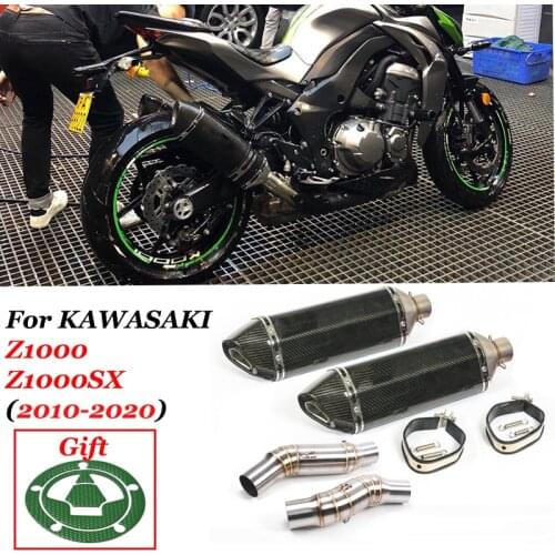Slip On For Kawasaki Z1000 Z1000SX 2010 - 2020 Full System Motorcycle Carbon Exhaust Escape Middle Link Pipe Muffler DB Killer