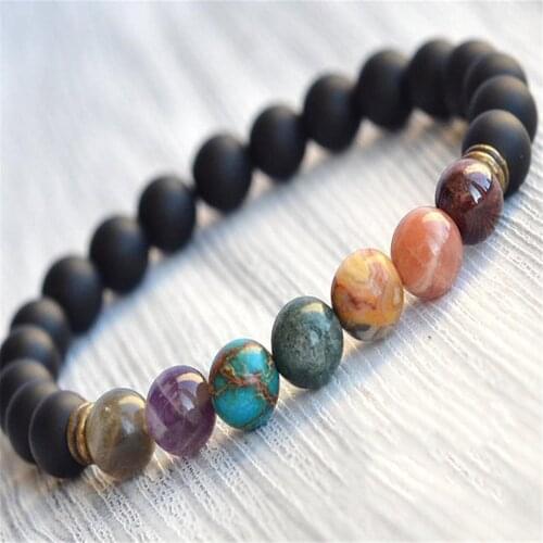 8mm Matte Agate Color Stone Handmade Mala Bracelet Chakra Cheaply Spirituality Meditation Prayer Wristband