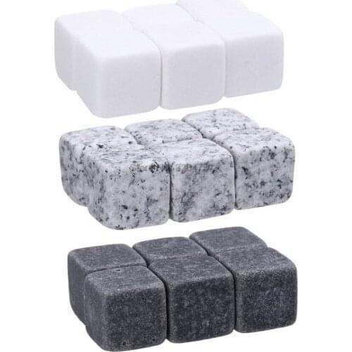 By dhl 50set 6pc/set Natural Whiskey Stones Sipping Ice Cube Whisky Stone Rock Cooler Christmas Bar Accessories