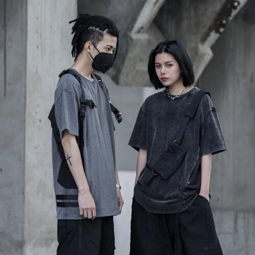 Catsstac Cotton t-shirt side pockets molle techwear aesthetic streetwear ninjawear darkwear