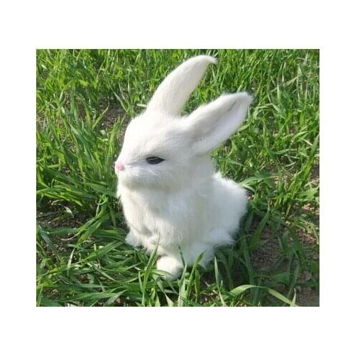 Simulation rabbit 22x16 cm white rabbit model toy,polyethylene&furs toy,home decoration,Xmas gift 1754