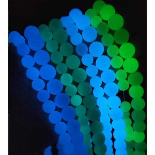 Natural Stones Luminous Glowing In The Dark Round Beads for Jewelry Making DIY Bracelet Women Yoga Jewelry 15'' Strands 6/8/10mm