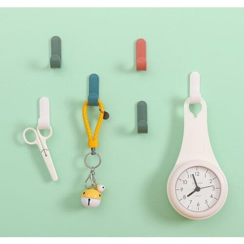 4PCS Towel Hook Plastic Door Hanger Self Adhesive Wall Hanger Hat Racks Key Hanger Wall Organizer Home Decor Key Holder Bathroom