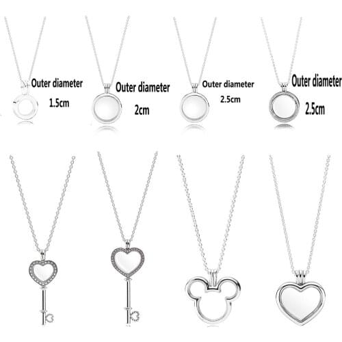 NEW 2019 100% 925 Sterling Silver Pendant Magnetic DIY Chain Memory Floating Locket Hallowmas Original Charm Necklace Jewelry
