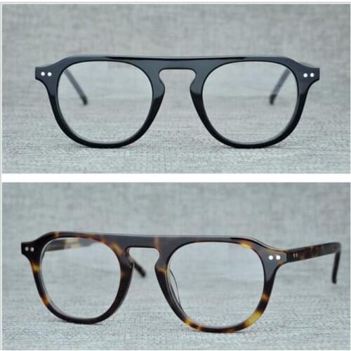 LKK Mens high quality large frame retro spectacle frame large face frame myopic glasses transparent color fashion Eyewear
