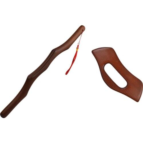 Guasha ScrAPing Board & Guasa Gua-Sha Massage Reflexology Relaxation Body Spa Treatment Wood Stick