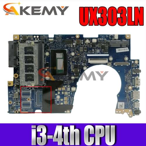 Akemy UX303LN Laptop motherboard for ASUS UX303LA UX303LAB UX303LB UX303LN UX303L original mainboard 4GB-RAM I3-4005U GM