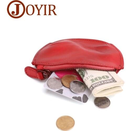 JOYIR Mini Wallet Coin Card Bags Genuine Leather Purse Designer Clutch Slim Thin Money Bag Cute Coin Pocket Gifts For Men Women