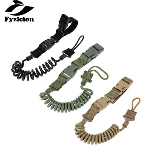 Multifunctional Tactical Airsoft Single Point Pistol Handgun Spring Lanyard Adjustable Airsoft Safety Rope elastic keychain
