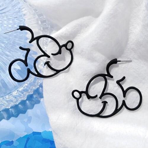 Fashion jewelry accessories metal hollowed mouse earrings
