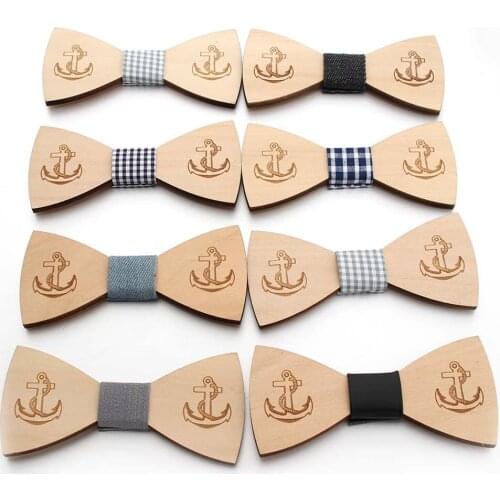 Fashion New Vintage Men Wooden Wood Bowtie For Man Casual Wedding Carved Retro Groom Party Bowtie Butterfly Cute Bow Accessories