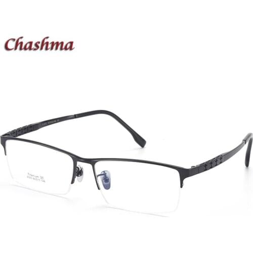 Large Frame Pure Titanium Frame Men Long Flexible Temple Ultra Light Optical Spectacles for Wide Face Men Eyeglasses