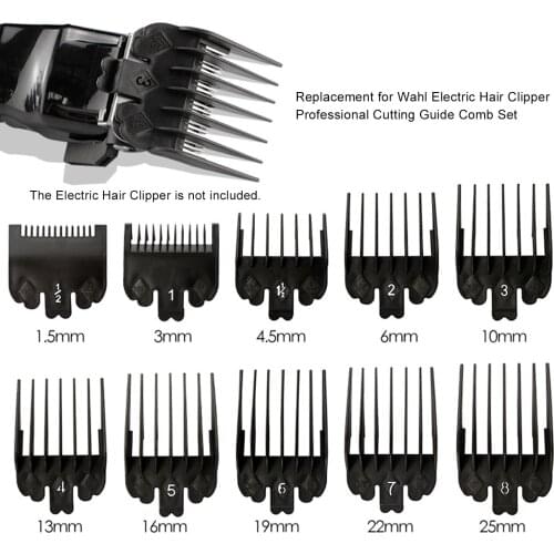 10 Size Hair Clipper Limit Comb Guide Attachment Set for Electric Hair Clipper Shaver Replacement for Wahl Electric Hair Clipper