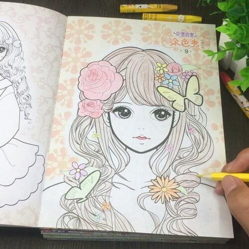 6 Books/Set Children Drawing Painting Learning Educational Toy Color Book Princess Cartoon Picture Toy Enlightenment Copybooks