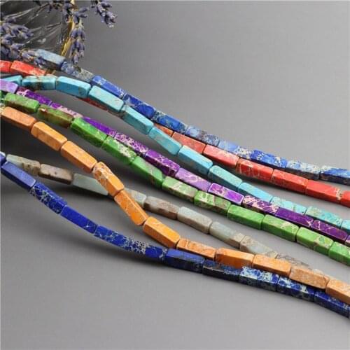Natural Stones Square Long Beading Assorted Different Color Turquoises Loose for Jewelry Making 4*13MM