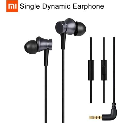 NEW Xiaomi Single Dynamic Earphone In-ear 3.5mm Headset HandsFree Mic Stereo Earbuds Wired For Samsung Xiaomi Huawei Phone