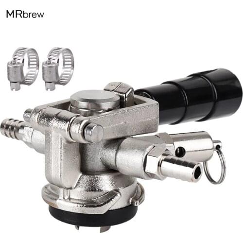 Low Profile US Sankey S & D System Keg Coupler, Stainless Steel Space Saving Flat Head Coupler With Lever Handle Relief Valve