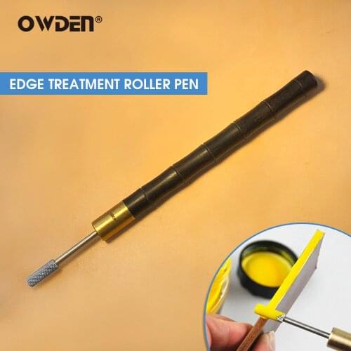 OWDEN Leather Edge Oil Pen DIY Stainless Tip Roller Pen Treatment Carving Tool