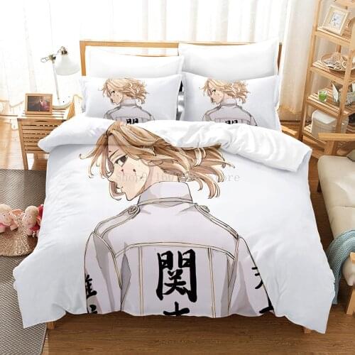 Anime Bedding Sets Tokyo Revengers US/Europe/UK Size Quilt Bed Cover Pillow Case 2-3 Pieces Sets Adult Children Duvet Cover