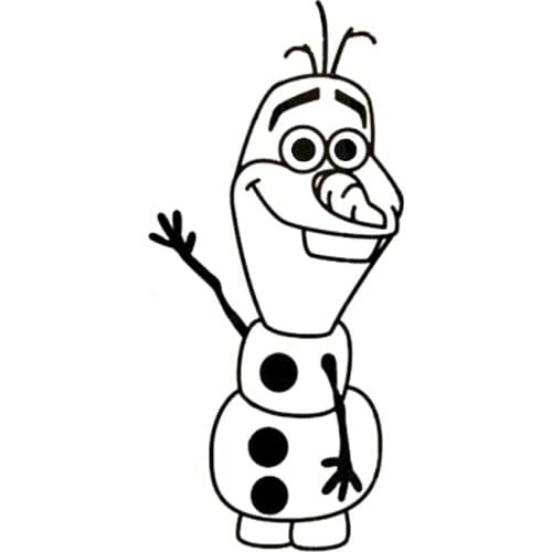 7.1*15CM Freezing Olaf Said Hello Car Stickers Funny Vinyl Decals For Motorcycles Black/Silver C7-1710