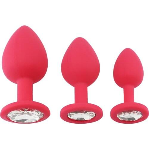 100% Silicone Butt Plug Anal Plug Unisex Sex Stopper 3 Different Size Adult Toys For Men Women Beginner Anal Trainer For Couples