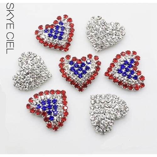 SKYE CIEL Hot 10Pcs/Lot 22mm*25mm Heart shape Very Shiny DIY Sewing Decoration Fashion Handwork Diamond Crystal accessaries