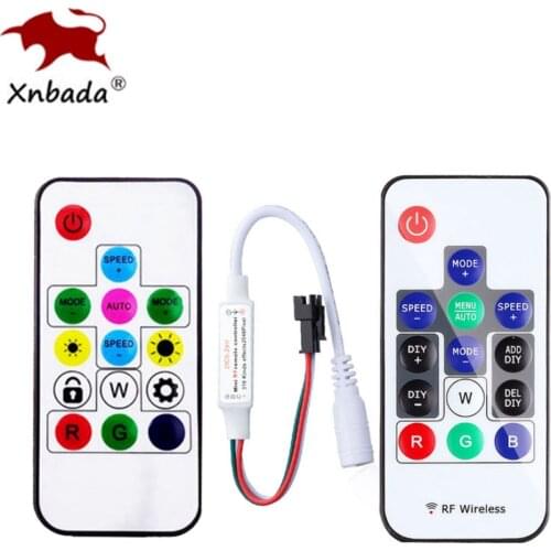 Led Strip Light WS2812B WS2811 SK6812 RGB Led Controller;14keys RF Wireless Remote Controller DC5-24V